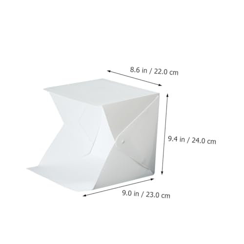 DECHOUS 20cm Portable Folding Photography Light Tent with LED Softbox, Dual Light Strips, 2 Colored Backdrops for Product and Phone Photography Studio