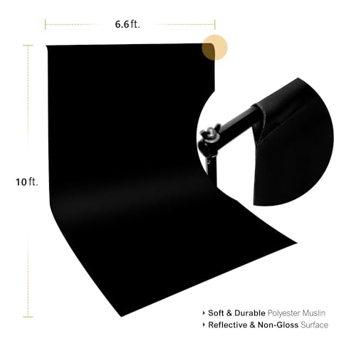 Black Backdrop 6.5 X 10 Ft, Solid Black Photo Backdrop, High Density Polyester Fabric Pure Black Backdrop Curtain Screen, Collapsible Seamless for Photoshoot Portraits Party Video Studio - color: black backdrop, size: 6.5x10ft