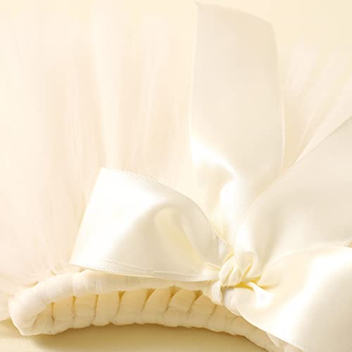 Ylsteed Newborn Girls Photography Prop Infant Tutu Skirt Newborn Lace Tulle Skirt Girl Photo Shoot Outfits Infant Princess Costume Clothes Photo Props-Beige - color: Beige
