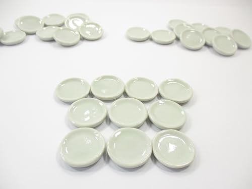 20x20mm White Round Plate Dish Dollhouse Miniature Ceramic Food Supply 12995