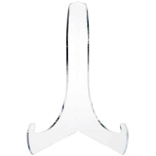 Plymor Clear Acrylic 60-Degree Angle Easel With Shallow Support Ledges, 12" H x 9" W x 8.25" D (2 Pack) - size: 12" x 9" x 8.25"