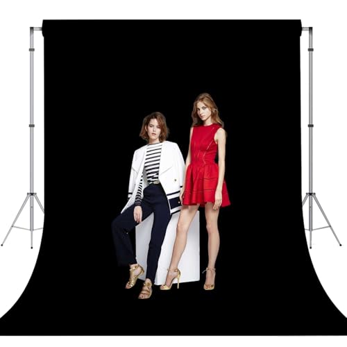 Black Photo Backdrop for Photoshoot Black Background for Photography Photo Backdrop Curtain for Party 6 x 9 FT - color: Black, size: 6x9 FT