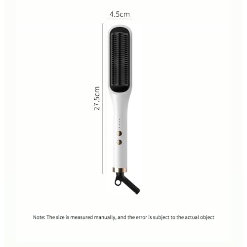 Straight Comb, Negative Ion Straightener, Lazy Curling Iron, Straight Hair Curl, Dual-Purpose Splint Electric Curling Comb (White)…