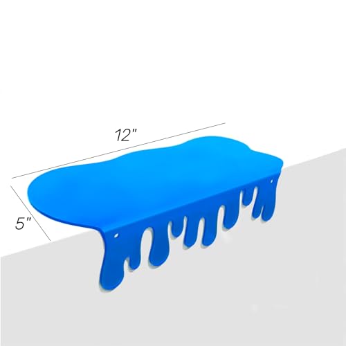 SetGame 2-Pack Acrylic Small Wall Shelves - 12 Inch Floating Shelf for Walls, Home Wall Display Ledges for Storage, Room Décor, Small Album & Items Organizer Display Dripping Wall Decor - color: Blue, size: 12 Inch