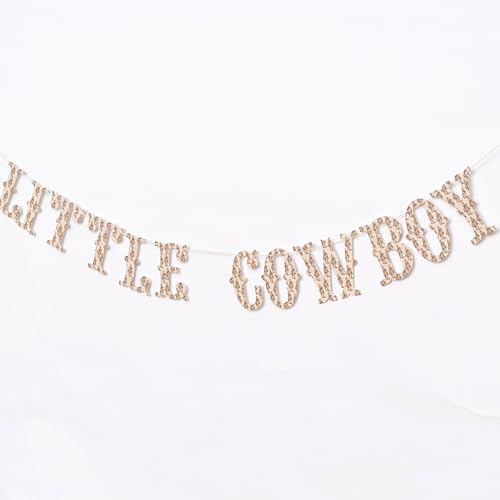ZAIBIANHAO Little Cowboy Banner - West Cowboy Rodeo Hanging Banner,Western Baby Shower Birthday Party Decorations,Wild West Rustic Party Supplies - color: brown cowboy