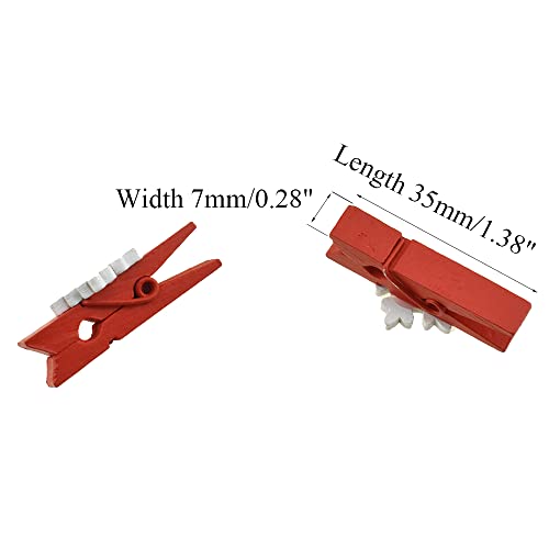 HAHIYO Mini Wooden Snowflake Clothespin Clip Christmas Photo Paper Holders 1.38inch Tight Clamp Not Fray Rope Post Notices Handy Read for Hanging Postcard Wedding Red 50PCS - size: Red(Snowflake) 1.38 inches 50 Pack