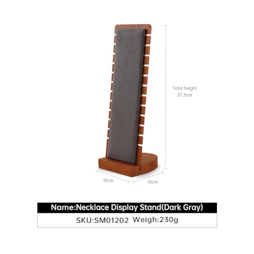 Necklace Holder, Jewelry Organizer,Wood Necklace Display,Premium Jewelry Display for Vendors,Luxury Chain Necklace Stand,Grey Necklace Storage - color: 02-Grey Necklace Holder