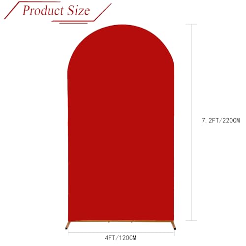 bricia Wedding Arch Backdrop Stand Cover, 7.2FT Double Sided Stretchy Arch Cover Fitted Wedding Birthday Party Banquet Decoration (Red 86.4''Lx48''W) - color: Red, size: 7.2FT