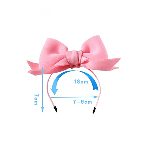 2Pack Pet Cute Bow Headbands Stretchy Handmade Bow Headband for Dog Cat Puppy Bathroom Apparel Birthday Party Wedding Xmas New Year Valentines Day Costume Photo Prop(Pink, Red)