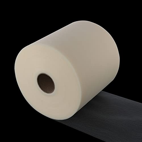 Tulle Fabric Roll, 6” by 200 Yards (600FT) Tulle Organza Fabric Spool for DIY Tutu Skirt Baby Shower Decor Wedding Backdrop Crafts Birthday Party Supplies (Ivory) - color: Ivory