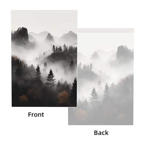 Foggy Mountains Forest Backdrop Background for Photography 5x7ft Photobooth Professional Photo Backdrop Curtains Video Photography Studio Photo Backgrounds Banner Booth Background Screen Parties - color: Foggy Mountains Forest