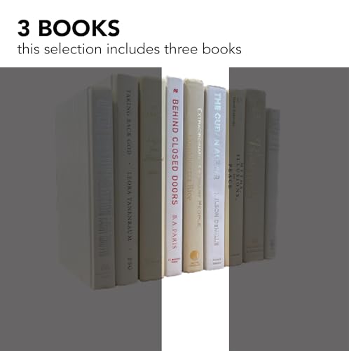 Decorative Accent for Home Decor – Real Books by Color® Interior Styling Piece for Bookshelf, Coffee Table, Design Display (Set of 3, White Cream) - color: White Cream, size: Set of 3
