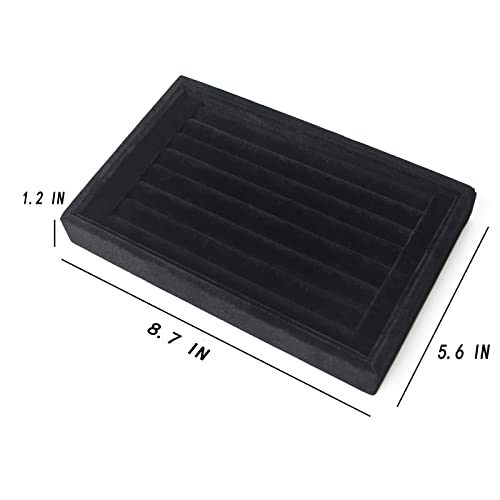 Pangkeep Ring Holder Display Tray Jewelry Organizer Stands for Selling Rings Earrings Show (Black) - color: Black