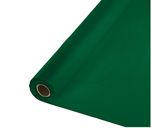 Creative Converting Roll Plastic Table Cover, 100-Feet, Hunter Green - color: Dark Green