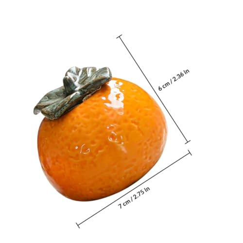 Ceramic Orange Fruit Canister 1pcs Simulation Orange Decoration Nordic Style Craftwork Tea Storage Jar Household Food Sealing Container for Home Kitchen Photography Props