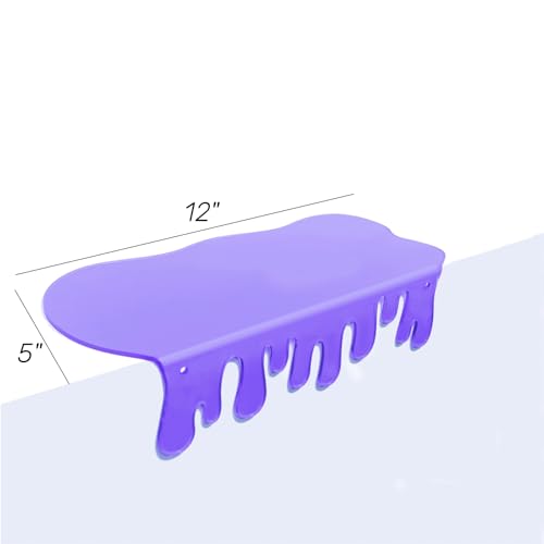 SetGame 2-Pack Acrylic Small Wall Shelves - 12 Inch Floating Shelf for Walls, Home Wall Display Ledges for Storage, Room Décor, Small Album & Items Organizer Display Dripping Wall Decor - color: Purple, size: 12 Inch