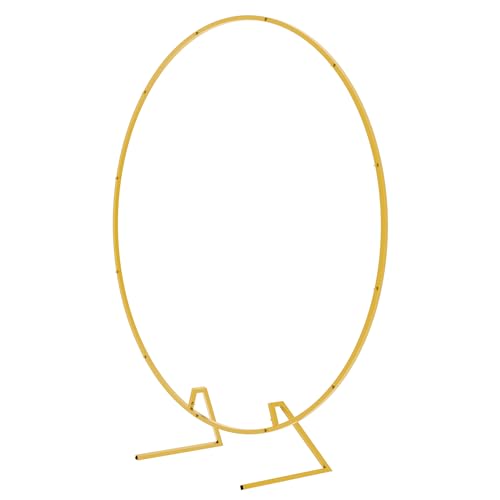 Wokceer Round Backdrop Stand 5FT Circle Balloon Arch Frame Circle Backdrop Stand Gold Round Arch for Wedding Birthday Party Bridal Shower Anniversary Event Ceremony Decoration - color: Gold, size: 5 ft