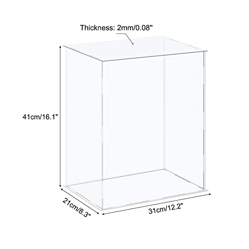 MECCANIXITY Acrylic Display Case Plastic Box Cube Storage Box Clear Assemble Showcase 12.2x8.3x16.1 Inch for Collectibles - size: 12.2x8.3x16.1 Inch
