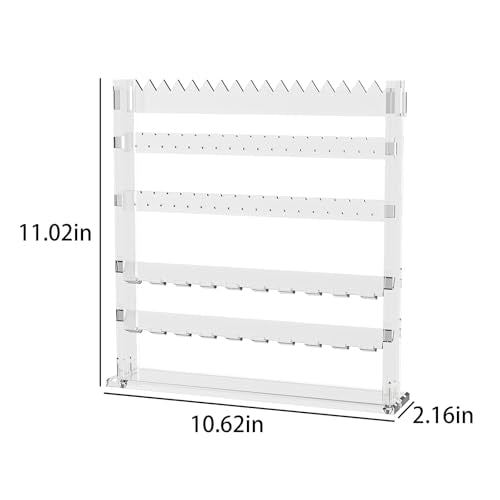 Acrylic Jewelry Holder Stand, Necklace Earring Ring Organizer Stand, Multi-Use Jewelry Storage Rack for Dresser Tabletop Nightstand Bedside Desk (Clear)
