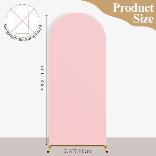 Ledido Wedding Arch Backdrop Cover 6FT Arch Covers Fitted Stretchy Spandex Round Top Stand Backdrop Cover for Wedding Banquet Ceremony Birthday Party Baby Shower Event Decoration,Pale Pink - color: Pale Pink, size: 6FT