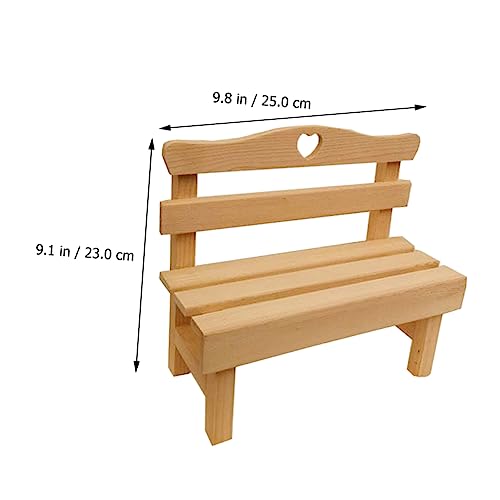 KESYOO 1pc Decorative Mini Pine Bench Figurine Creative Wooden Photography Prop Adorable Miniature Chair for Home Decor for Dollhouse Displays and