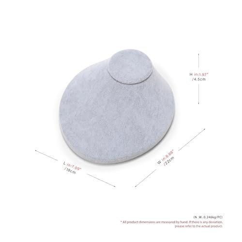 Oirlv Necklace Holder Bust Velvet Jewelry Display Necklace Display for Vendors Display Pendant Display Stand Grey - color: Grey Velvet