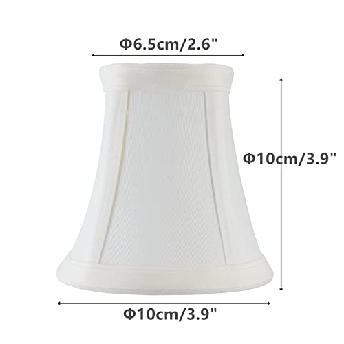 EFINEHOME Mini Lamp Shade Clip On Bulb for Candelabra Bulbs- Barrel Fabric Shade ONLY for Candle Bulbs Chandelier Wall Lamp DIY Lighting Accessories (1, White) - color: White