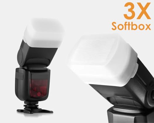 DS. DISTINCTIVE STYLE 3-Pack Flash Diffuser for Speedlight Light Diffuser Softbox Compatible with Godox TT600 V850II V860II TT685 Yongnuo YN560III 568EX 565EX Canon 580EX
