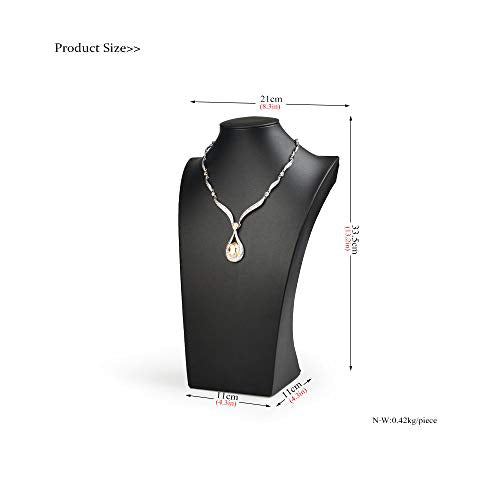 Oirlv Leather Necklace Display Stand Black Jewelry Mannequin H13.2inch - size: H13.39"
