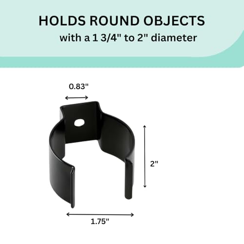 Spring Clip, Grip Clip, 4 pack, Holds 1 3/4-2 Inch Diameter with Screws, Broom, Pipe, Tool Holder for Wall, Truck, Garden, Gibson Gripper Clips, Part 250-FC, Made in USA (4)
