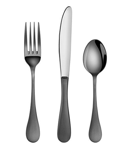 Artaste 56914 Rain 18/10 Stainless Steel Flatware 36-Piece Set, Black Finished, Service for 12 - color: Black
