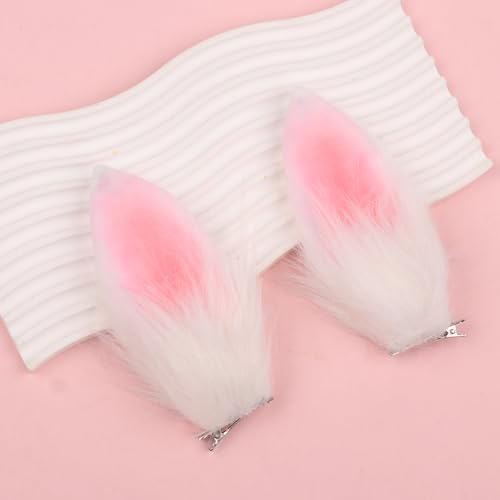 Totelux Eater Hair Clips Bunny Ears Hair Barrettes Pink White Rabbit Ears Alligator Clips Hair Accessories for Women Girls Easter Party Supplies 2Pcs