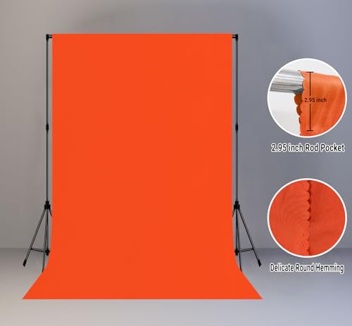 6x9FT Pure Orange Backdrops Solid Background for Birthday Portrait Photoshoot Advertising Shooting - color: Orange, size: 6X9ft