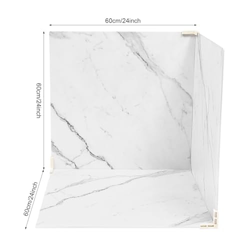Shooting Backdrops, 3PCS 2 in 1 Photo Backdrop Boards 24x24 Inch Double Sided Marble Cement Texture Photography Backdrop Boards for Desktop Shooting Product Photography Background