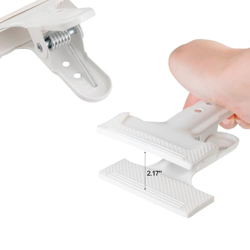 2 Pack 4-1/4" Heavy Duty Spring Clamps Clips, White Metal Rubber Hinge Clip File Clamps for Photography Background Stands, Home Improvement Projects (2.17" Opening) - color: 2 Pcs White