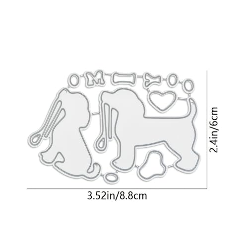 Lapoo 3D Backgrounds Metal Cutting Die for Scrapbooking, New Cutting Dies DIY Album Card Making Decor Paper Craft Metal Die Cuts Party Wedding Decorations (Two Puppies 3.5 x 2.4 in) - color: Two Puppies 3.5 x 2.4 in