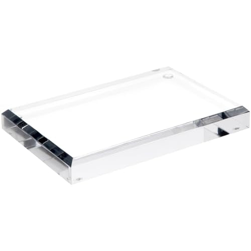 Plymor Clear Acrylic Rectangular Beveled Display Base, 6" W x 4" D x 0.75" H - size: 6" x 4" x 0.75"