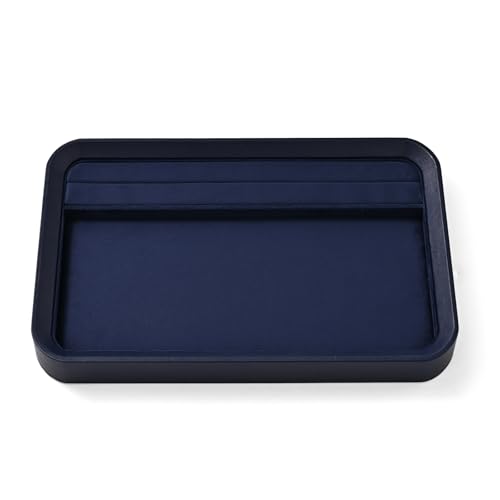Oirlv Jewelry Display Tray for Vendors Velvet Jewelry Tray with Compartments for Rings and Bracelets(Blue) - color: Blue P21602