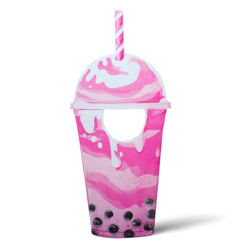 Jetec 5 ft Bubble Tea Cardboard Cutout Stand up Life Size Boba Tea Party Decoration Ice Cream Pearl Milk Photo Props Backdrop for Summer Pool Beach Baby Shower Wedding Birthday Party Supply - size: 5 feet, style: Pearl Milk Tea