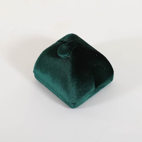 Dark Green Velvet Jewelry Organizer Box, Soft Lined Jewelry Display Holder with Luxury Design, Elegant Jewelry Display Case for Women【Ring Storage, Dark Green】 - color: Dark Green