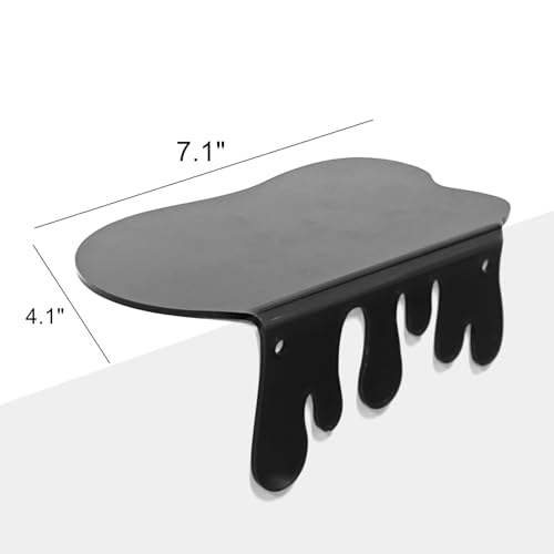 SetGame 2-Pack Acrylic Small Wall Shelves - 7 Inch Floating Shelf for Walls, Home Wall Display Ledges for Storage, Room Décor, Small Album & Items Organizer Display Dripping Wall Decor - color: Black, size: 7 Inch