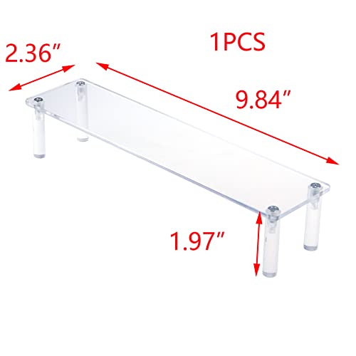 T Tulead Acrylic Riser Clear Display Risers Stand Tabletop Display Risers Rectangular Organizer Shelf 1 Tier for Perfume Jewelry Cupcake - size: 1 Tier