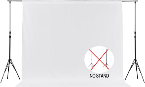 Joccun 6X9FT White Backdrop Background for Photography,Polyester Backdrop Curtain Background Screen for Photography,Photoshoot,Video Recording,Studio(6X9ft,White) - color: White, size: 6FTx9FT