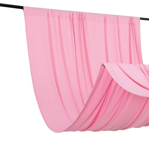 Efavormart 5ft x 10ft Pink 4-Way Stretch Spandex Backdrop Curtain, Wrinkle-Free Opaque Stage Panel for Sweet 16 and Vibrant Birthday Parties - color: Pink, size: 5ftx10ft