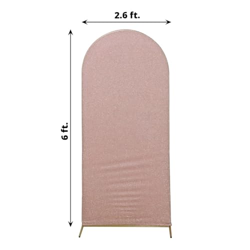 Efavormart 6ft Blush Rose Gold Chiara Arch Backdrop Cover, Metallic Double-Sided Spandex Cover, Wrinkle-Free for Birthday Party - color: Rose Gold, size: 6 FT