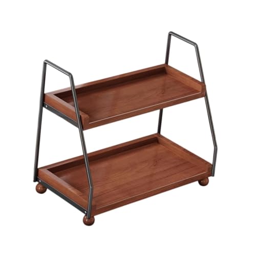 2 Layer Cup Riser Stand Tiered Display Step Shelf Vintage Tabletop Organizer Mugs Holder for Cupcakes Cabinet