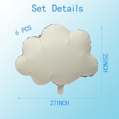 Cloud Balloons Foil Mylar Cloud Balloons for Birthday Party Decorations Supplies (Cream) - color: Cream