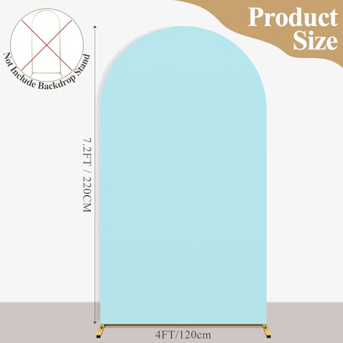 Ledido Wedding Arch Backdrop Cover 7.2FT Arch Covers Fitted Stretchy Spandex Round Top Stand Backdrop Cover for Wedding Banquet Ceremony Birthday Party Baby Shower Event Decoration,Light Blue - color: Light Blue, size: 7.2FT