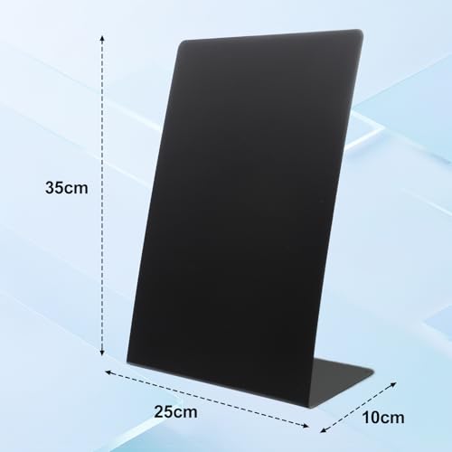 2 Pack Desk Magnetic Bulletin Board Metal Tabletop Memo Souvenir/Photos Display Board Magnet Display Stand for Home School Kitchen Office (2, Black, L) - color: Black, size: L