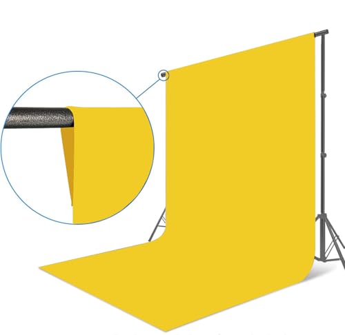 6x9 Ft Yellow Background Backdrop for Photography Seamless Photo Booth Backdrop for Photoshoot Photography Background Screen Video Recording Parties Curtain - color: Yellow, size: 6 x 9 ft